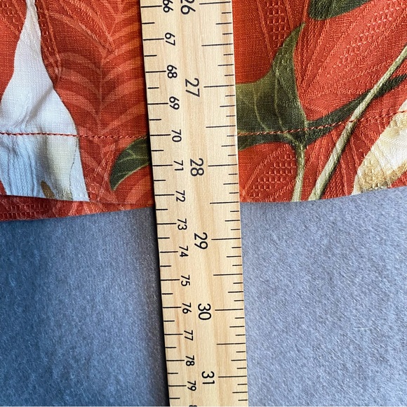 Tommy Bahama Hawaiian 100% Silk Shirt Burnt Orange & Floral Print Men’s Medium - Picture 11 of 11